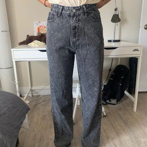 High Waist Straight Black Jeans